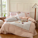 GobekUsa Cotton Embroidered King Queen Bedding Set with High-Quality Duvet Cover Pillowcases