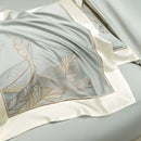 GobekUsa Eucalyptus Lyocell Soft Silky Cool Bedding Set with Leaves Embroidery