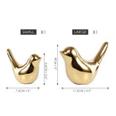 GobekUsa Golden Silver Bird Figurines Modern Ceramic Statues - Home Decor Wedding Gifts