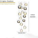 GobekUsa Crystal Staircase Chandelier: Luxury Modern Lighting Fixture Amber/Smoky Grey/Clear