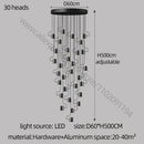 GobekUsa LED Staircase Chandelier: Adjustable Modern Living Room Lighting for Villa Decoration