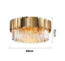 GobekUsa Golden Crystal Ceiling Light for Modern Living Room and Dining Room