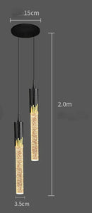 GobekUsa Crystal LED Pendant Lamp Gold Black Chandelier for Dining Living Room