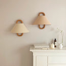 GobekUsa Beech Wood Wall Lamp: Wabi-sabi Style Fabric Art for Living Room, Bedroom, or Porch
