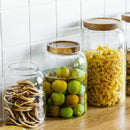 GobekUsa 3L Kitchen Glass Jars with Acacia Airtight Lid - Set of 2 | Versatile Food Storage Containers