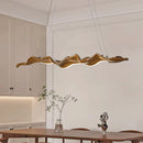 GobekUsa Leaf Pendant Light: Modern Wood Hanging Lamp for Kitchen Dining Office Decor