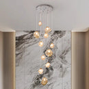 Modern Ring Pendant Chandelier in Iron, Acrylic, Glass