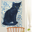 GobekUsa Black Cat Tapestry Wall Hanging: Tarot Witchcraft Baphomet Occult Home Decor
