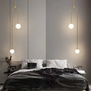 GobekUsa Double Head Glass Ball Pendant Lights for Hotel Bedroom and Bathroom