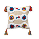 GobekUsa Geometric Hand-Embroidered Tassel Pillowcase