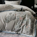 GobekUsa Cotton Flowers Horse Embroidery Luxury Bedding Set - Duvet Cover, Bed Sheet, Pillowcases