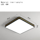 GobekUsa LED Ceiling Lights: Modern Golden Ring Square Round Black Metal Minimalist Lamp