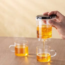 GobekUsa Glass Teapot with One-button Filtration for High-temperature Tea Brewing