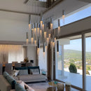 GobekUsa Crystal LED Chandelier: Modern Luxury Staircase Hanging Fixture for Indoor Spaces