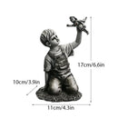 GobekUsa Banksy Sculpture Collection: Flower Thrower & Balloon Girl Figurines for Home & Office