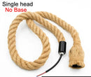 GobekUsa Hemp Rope Pendant Lights for Kitchen Cafe Bar Decor by Loft E27 Rope Light Base