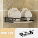 GobekUsa Kitchen Dish Drainer Rack & Tableware Holder - Wall Mounted Drying Shelf Storage
