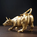 GobekUsa Gold Wall Street Bull Statue: Office Decor, Living Room Ornament, Desk Decoration