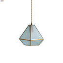 GobekUsa Blue Glass LED Pendant Light Fixture Modern Nordic Wire Hanging Lamp