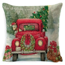 GobekUsa Christmas Snowman & Santa Claus Linen Pillow Cover for Festive Living Room Decor
