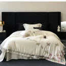GobekUsa Butterfly Flowers Embroidery Bedding Set: Silky Soft Eucalyptus Fiber Duvet Cover