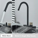 GobekUsa Black Rainwater Kitchen Faucet Flexible Pull Out 3 Way Nozzle Mixer Tap
