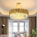 GobekUsa Crystal LED Pendant Lights: Luxury Gold Plating Metal Hanging Lamp for Living, Dining, Bedroom