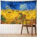 GobekUsa Golden Field Oil Painting Tapestry Wall Hanging - Retro Hippie Art Decor