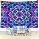 GobekUsa Blue Purple Mandala Tapestry Wall Hanging - Bohemian Abstract Aesthetics