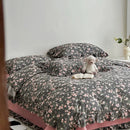 GobekUsa Korean Floral Lace Duvet Cover: Luxury Soft Quilt for Queen King, Breathable Home Decor