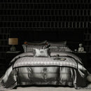 GobekUsa Luxe Brocade Jacquard Bedding Set with Egyptian Cotton & Embroidery
