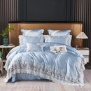 GobekUsa Lace Silk Cotton Luxury French Wedding Bedding Set for Chic Princess Bedrooms