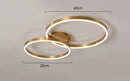 GobekUsa Golden Coffee Round Circle LED Ceiling Light with Acrylic Lampshade - Creative Living Room Fixture
