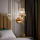 GobekUsa Crystal Glass Wall Lamp for Bedroom Living Room Staircase
