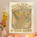 GobekUsa Cat Tarot Tapestry: Fate & Moon Sun Aesthetic Decor for Bedroom