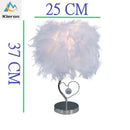 GobekUsa Crystal Feather LED Table Lamp for Bedroom, Study, & Living Room