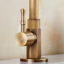 GobekUsa Brass Classic Cold Water Kitchen Faucet, Single Lever Gooseneck Tap, Bronze Brushed Finish