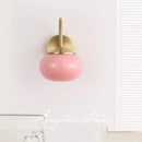 GobekUsa Glass Ball Wall Lamp: Modern Pink & White Stylish Lighting Fixture for Living Room