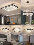 GobekUsa Crystal Industrial Pendant Lamps Set for Modern Living Room Bedroom Kitchen Decor