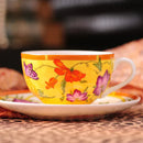 GobekUsa Elegant Butterfly Kitchen Tableware Set: Coffee Cup, Saucer, Coffeepot, Creamer, Sugar Jar, Plates, Cake Plate