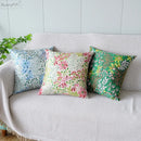 GobekUsa Jacquard Floral Pillow Cover 45x45cm Pink Green Blue Soft Smooth Touch