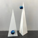 GobekUsa Geometric Triangle Blue Ball Ornament: Abstract Decorative Figurine