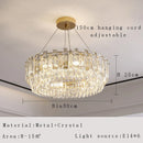 GobekUsa Crystal Pendant Chandelier Modern Luxury Dimmable Island Light Minimalist Home Decor