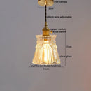 GobekUsa Japanese Style LED Pendant Lamp Copper Glass Hanging Light Fixtures