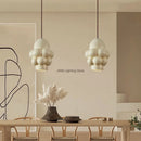 GobekUsa French Creamy Wind LED Chandelier for Dining Room Home Decor Lighting