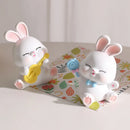 GobekUsa Cute Bunny Figurine Sculpture for Home Decor - Modern, Chubby Rabbit Art Ornament