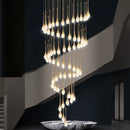 GobekUsa Crystal LED Staircase Chandelier - Luxe Lighting for Hotel, Living Room, & Lobby