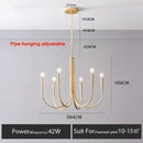 GobekUsa Gold Metal Chandelier: Modern Nordic LED Lighting for Living Room, Kitchen, Dining Room
