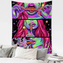GobekUsa Green Star Girl Tapestry Wall Hanging Psychedelic Home Decor