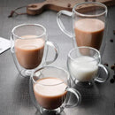 GobekUsa Double Wall High Borosilicate Glass Mug with Handle, Heat Resistant Coffee Cup